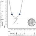 thumbnail image 3 of Gem Stone King 925 Sterling Silver Initial Letter Charm Pendant Necklace for Women with Moissanite and Created Sapphire - Elegant Dangling Design on 18 inch Box Chain, 3 of 3