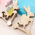 thumbnail image 4 of Dreamyjuly Wooden Easter Ornaments Cute Riding Bunny with Basket, Animal Wooden Handicraft for Holiday Tree Decor, Handmade Craft For, Green, 4 of 8
