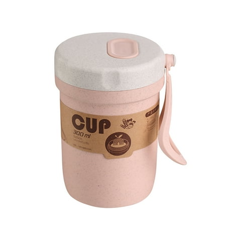 

300ml Wheat Straw Portable Double-wall Portable Office Coffee Tea Mug Cups Gifts Microwave Available Sealed