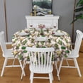 thumbnail image 2 of Beige Buffalo Skull Cactus Pattern Round Tablecloth 60"x60",Wrinkle Wipeable Table Cloth for Kitchen Dining Room Picnic Patio Party, 2 of 6