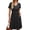 Black, variant on Summer Women Short Sleeve V-Neck Dresses With Buttons A-Line Pockets Sundresses Casual Knee Travel Beach Dresses