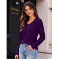 thumbnail image 5 of Zeagoo Basic T-Shirt for Womens Long Sleeve V Neck Tops Dressy Casual Shirts Fall Trendy, 5 of 6
