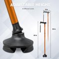 thumbnail image 3 of Rehaescort Adjustable Folding Walking Cane,Lightweight Heavy Duty Sticks Pivot Tip for Men and Women,Brown, 3 of 8