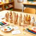 thumbnail image 2 of SLYNSHome 10 Pack Unfinished Wooden Light Bulb Figurines, Wood Bulb Ornaments For DIY Painting Crafts For Christmas Seasonal Tabletop Home Decoration, 2 of 5