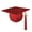 Red, variant on Adult Unisex Shiny Graduation Cap with Matching Gold Charm Tassel, Red