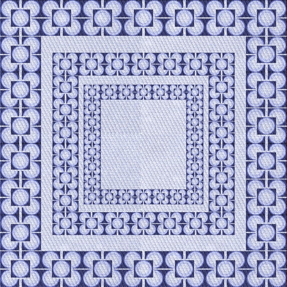Ahgly Company Machine Washable Indoor Square Transitional Heavenly Blue Area Rugs, 4' Square