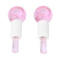 thumbnail image 1 of bolas de hielo frías para masaje de la piel, bolas de hielo faciales, bolas de cristal para belleza, bolas de rodillo para la cara, herramientas de masaje para reducir la hinchazón, color rosa, 1 of 14