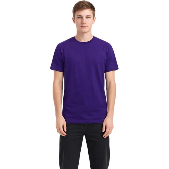 Milltex Men’s Lightweight Cotton T-Shirt | 100% Combed Cotton, Short Sleeve Tee with Side Seam, Shoulder Taping & Soft Hand Feel