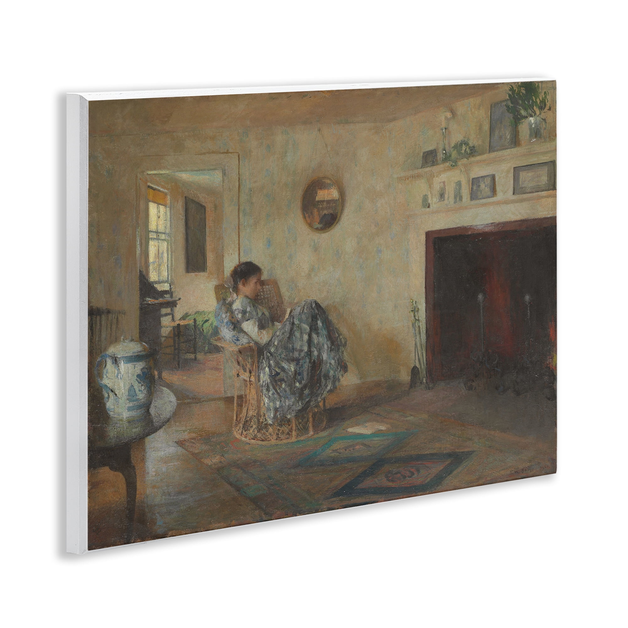 Stupell Industries Classical Rainy Day Girl People Painting Unframed Art Print Wall Art, 14 x 11