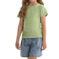 thumbnail image 4 of WhouRiu Toddler Girls Tshirts Back Bow Short Sleeve Tee Clothes Kids Loose Breathable Comfy Tops Green,Sizes 3-4, 4 of 7