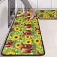 thumbnail image 2 of Highland Cow and Sunflower Print Anti Fatigue Kitchen Rugs Set Of 2, Non Slip Washable Decorative Floor Mats for Sink Laundry and Home Use, 17"x47", 2 of 2