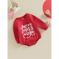 thumbnail image 3 of Seyurigaoka Toddler Baby Valentine's Day Jumpsuit Cartoon Letter Heart Print Long Sleeve Round Neck Romper Tops for Boys Girls, 3 of 9
