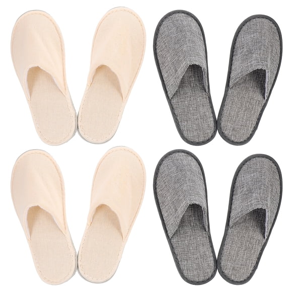 4 Pairs Simple Travel Folding Slippers Household Slippers Portable Trip Slippers