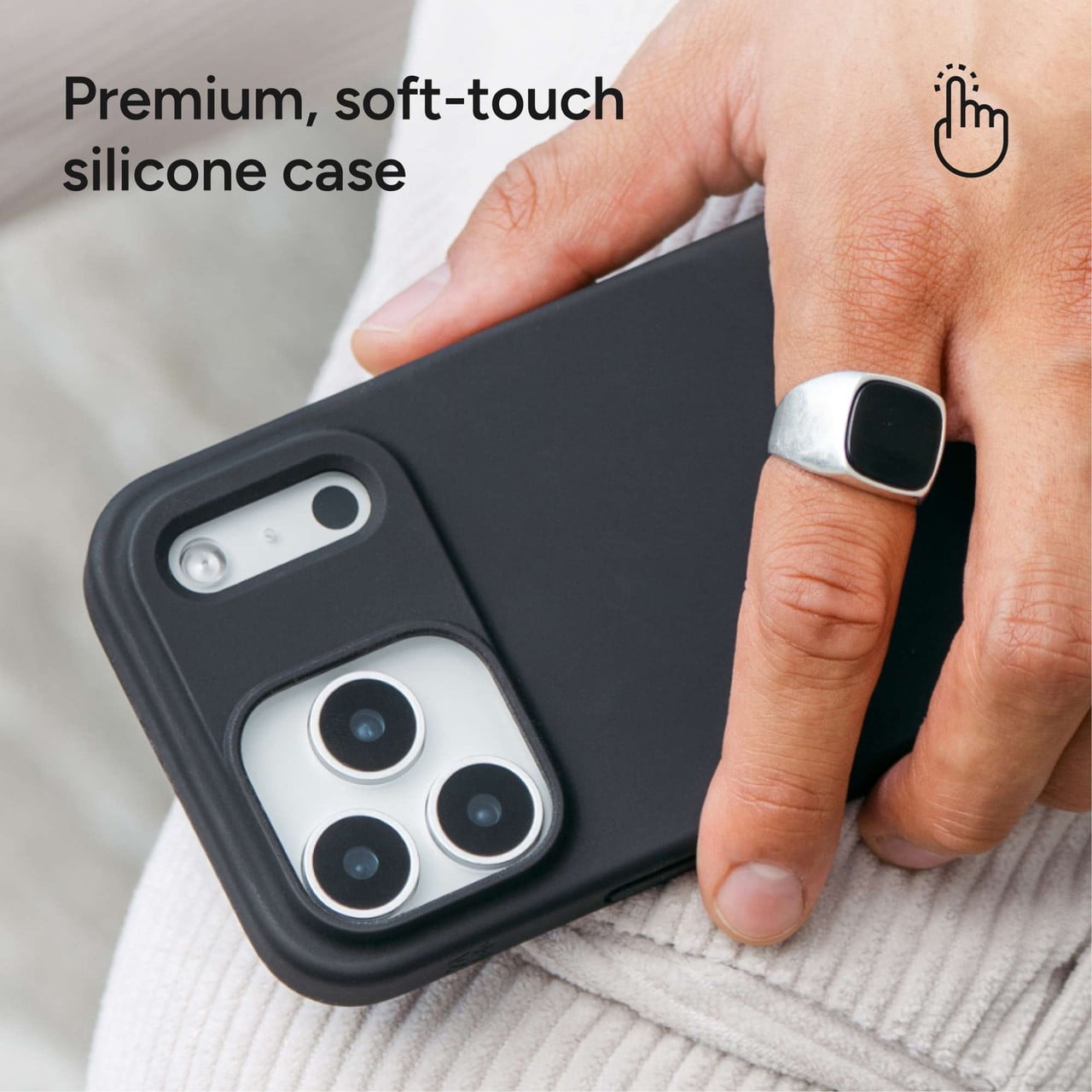 ZAGG Manhattan Snap Phone Case for iPhone 17 - Gray Clay Drop Protection (13ft/4m) Soft-Touch Silicone Slim & Lightweight Smooth Surface & No-Slip Grip MagSafe Compatible