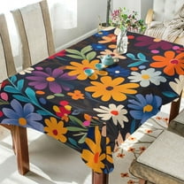Yayeee Tablecloths for Rectangular Tables 60 x 108 inch Party Table Cover, Bright Colorful Flowers Pattern