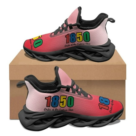 

Sistars Order Of Eastern 1850 Sorority Print Women s Outdoor Sneakers Summer Hot Non-slip Lace Up Running Shoes Casual Flat Shoe