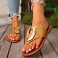 thumbnail image 5 of GERsome Thong Sandals for Women Summer Slip On Flats Beach Slide Sandals Dressy Comfort Travel Vacation Flip Flops, Orange Size 9.5, 5 of 6