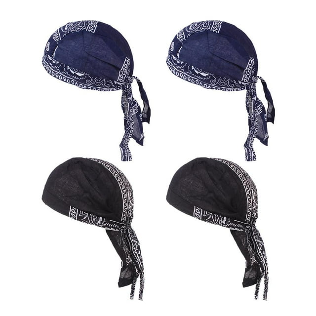 Turbante musulmán negro con estampado elegante para la cabeza