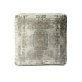 thumbnail image 5 of LR Home Square Gray Ultra-Soft Velvet Medallion Pouf Ottoman, 18" H x 18" W, 5 of 8