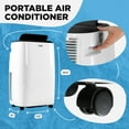thumbnail image 6 of 14,000 BTU (10,000 BTU DOE) Portable Air Conditioner Cools 700 Sq. Ft. with Dehumidifier and LCD Remote in White, 6 of 15