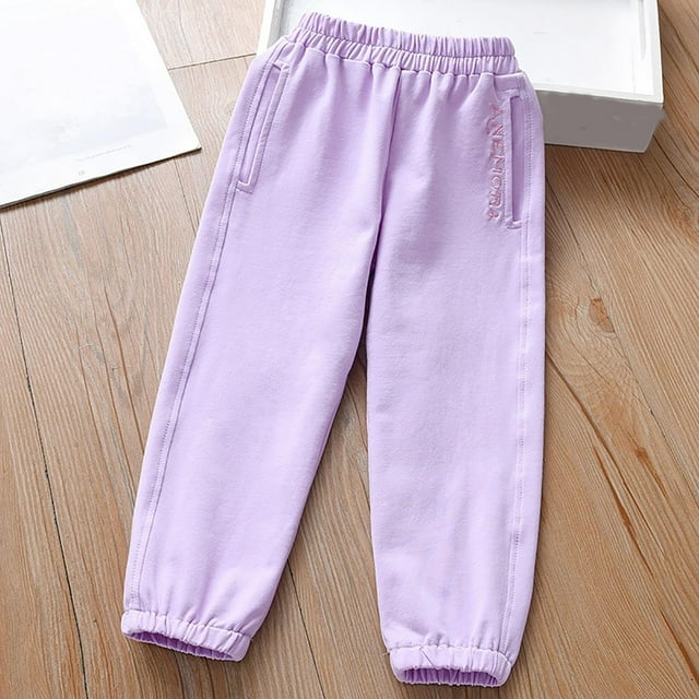 Odeerbi 1-8 Años Niños Niñas Pantalones de Chándal de Algodón Workout Athletic Sports Jogger Pantalones Color Sólido Cintura Media Joggers Sueltos