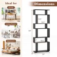 thumbnail image 3 of Gymax 2PCS 6-tier Storage Bookshelf Tall Display Shelf w/ Anti-toppling Kits Black, 3 of 10