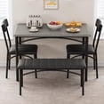 thumbnail image 2 of Ourlova Dining Table Set for 4 Kitchen Table with Upholstered Chairs and Bench 4-Person Dining Room Table Set Rectangular Kitchen Table Set for Small Space Apartment Home Studio Rustic Grey, 2 of 7