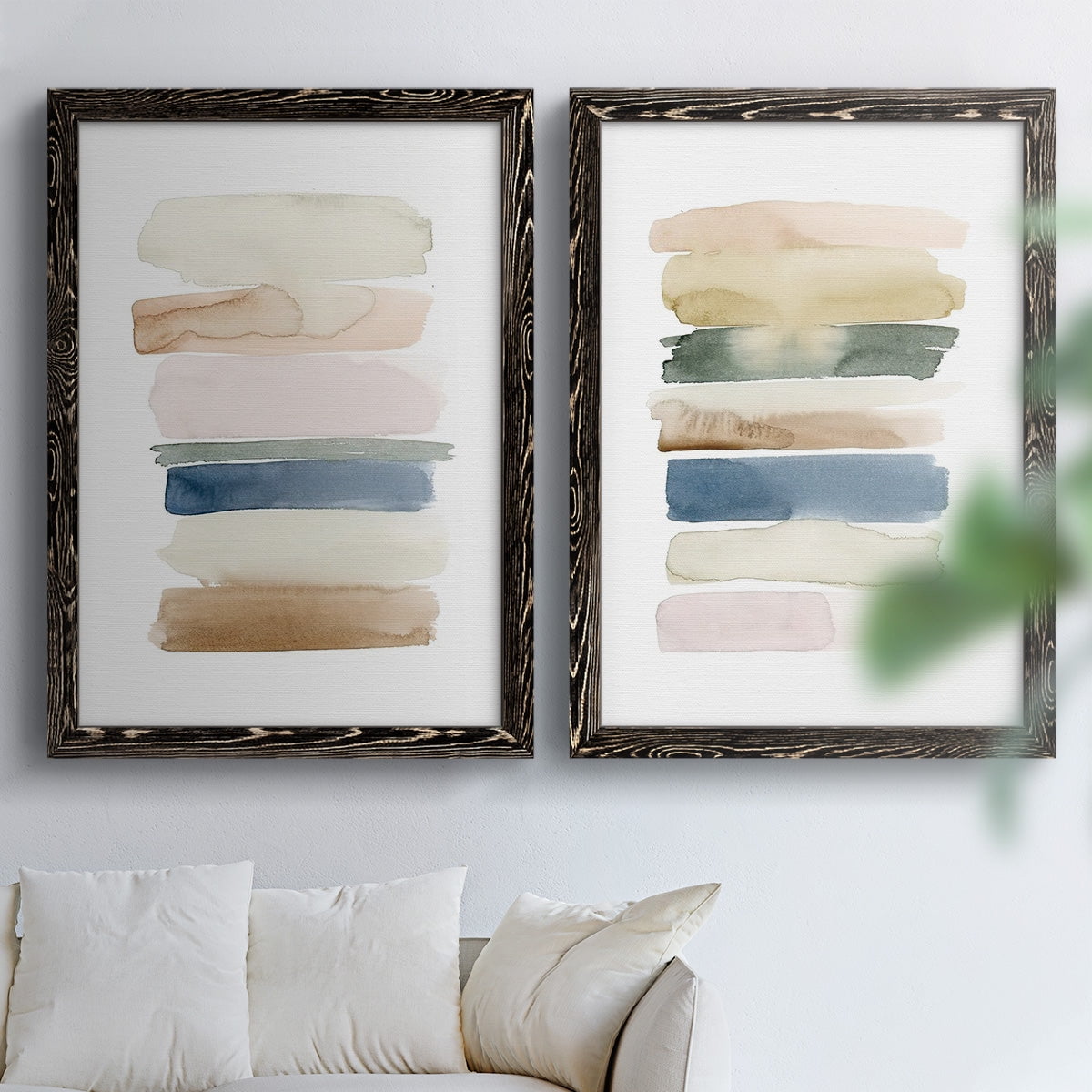 Faint Swatches I - Premium Framed Canvas 2 Piece Set - Ready to Hang