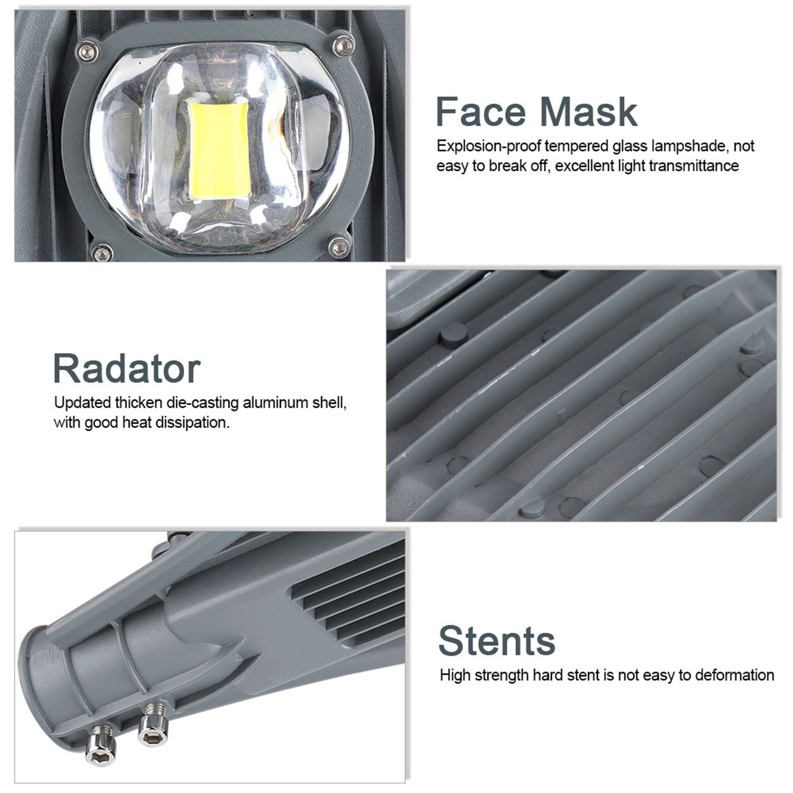 NFTIGB 30W LED Road Street Flood Light for Outdoor Garden Yard Lighting, 85-265V, IP65 Waterproof, Die-casting Aluminum, 13000lm, Dark Gray (Cool White)