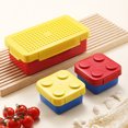 thumbnail image 1 of EastVita Portable Children Bento Lunch Box Creative DIY Building Blocks SeaLED Salad Box Food Container Dinnerware, 1 of 8