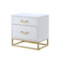 thumbnail image 3 of Nicole Miller Side Table Nightstand Raees 2 Drawers Metal Handle/ Base, 3 of 10