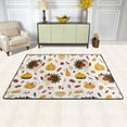 thumbnail image 2 of Dreamtimes Cute Turkey Autumn Area Rug, 36"x24" Thanksgiving Pumpkin Non-Slip Washable Indoor Door Mat, Absorbent Floor Mat for Bedroom Kitchen Entryway Bathroom, 2 of 7