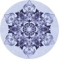 thumbnail image 1 of Ahgly Company Machine Washable Indoor Round Transitional Heavenly Blue Area Rugs, 4' Round, 1 of 7