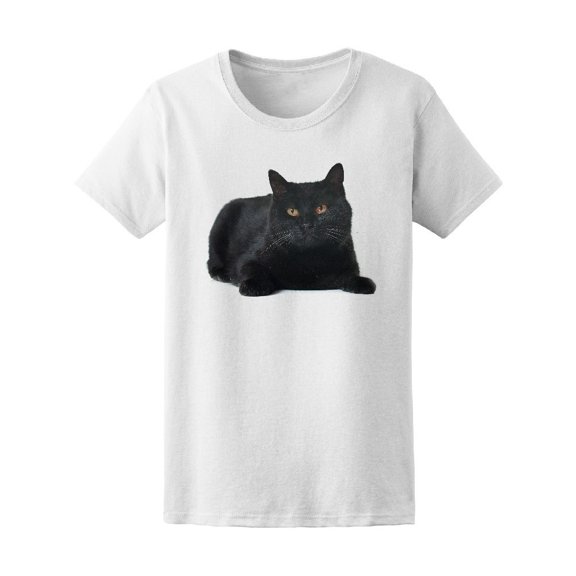 Black Cat In Front Of White Tee Men's -Image by Shutterstock