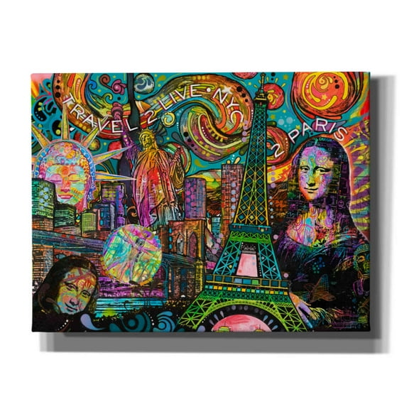 Epic Graffiti 'Iconic Travel' by Dean Russo, Canvas Wall Art, 34"x26"