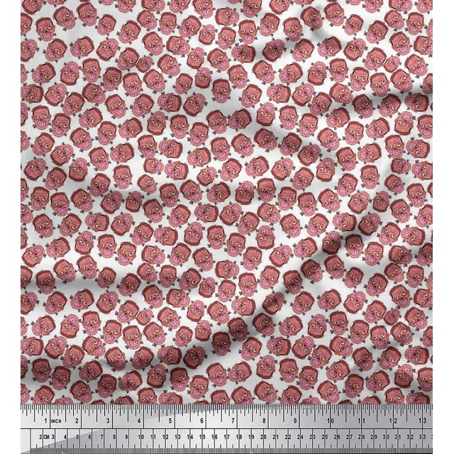 Soimoi Rayon Fabric Witch Face Halloween Print Fabric by Yard 56 Inch Wide