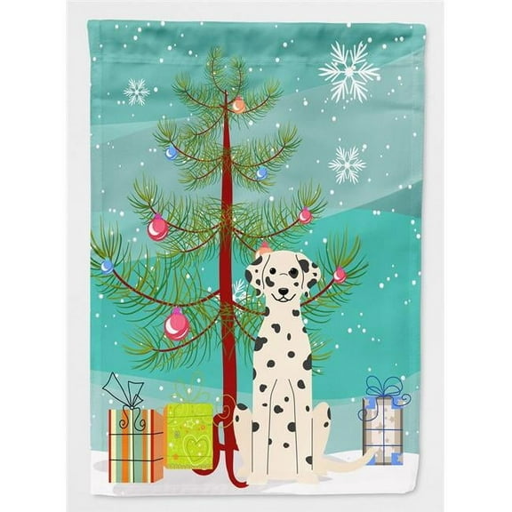 Merry Christmas Tree Dalmatian Flag Garden Size