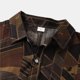 thumbnail image 3 of Camisas Vaqueras Para Hombre Camisa informal a la para hombre, camisa hawaiana con estampado geométrico, blusa de manga corta con botones y cuello vuelto, camisa de verano (Coffee, L), 3 of 6