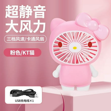 

New Sanrio Portable Small Desk Fan Hello Kitty Mini Fans Student Usb Charging Cinnamoroll Kuromi My Melody Summer Cooling Toys