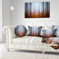 thumbnail image 3 of Designart Dense Foggy Autumn Forest - Landscape Photo Throw Pillow - 12x20, 3 of 5