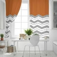 thumbnail image 5 of Fsddascl Grey Chevron Blackout Curtains for Bedroom/Living Room, Thermal Insulated Kitchen Curtains, Geometric Orange Print Wavy Striped White Grommet Darkening Window Treatment Drapes 52"x45"x2, 5 of 8