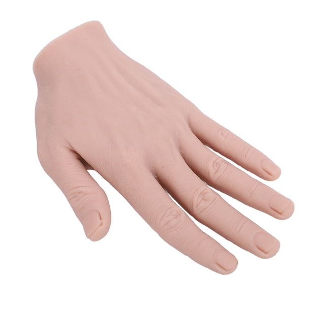 Mano Masculina De Silicona, Tamaño Real, Modelo De Mano Falsa Realista Con Dedos Flexibles Y Flexibles Para Práctica De Tatuajes, Exhibición De Joyas, Entrenamiento De Arte De