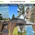 thumbnail image 5 of INTER HUT 12x16 FT Hardtop Gazebo Pavilion with Galvanized Steel Roof with Privacy Curtains and Textilene Nettings, 5 of 7