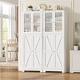 thumbnail image 2 of Homfa 67" Farmhouse Kitchen Pantry Storage Cabinet with Glass Doors, Freestanding Cupboard Storage Cabinet for Small Space, White, 2 of 7