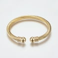 thumbnail image 2 of Ion Plating(IP) 304 Stainless Steel Torque Bangles Cuff Bangles Round Golden 1/4 inch(0.6cm) Inner Diameter: 2 inch(5cm) DIY, 2 of 3