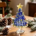 thumbnail image 4 of Hovilon Mini Handmade Glass Christmas Tree Ornament - Multicolor Crystal Desktop Decor, Small Tabletop Display with Golden Star, Festive Holiday Party Shelf Decoration Gift, Multiple Styles Available, 4 of 6