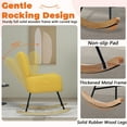 thumbnail image 3 of SENCHO GINSYTALIOR Nursery Rocking Chair Teddy Upholstered Glider Rocker,Rocking Accent Chair Padded Seat with High Backrest ,Solid Wood Legs for Nursery Bedroom Living Room(Yellow）, 3 of 7