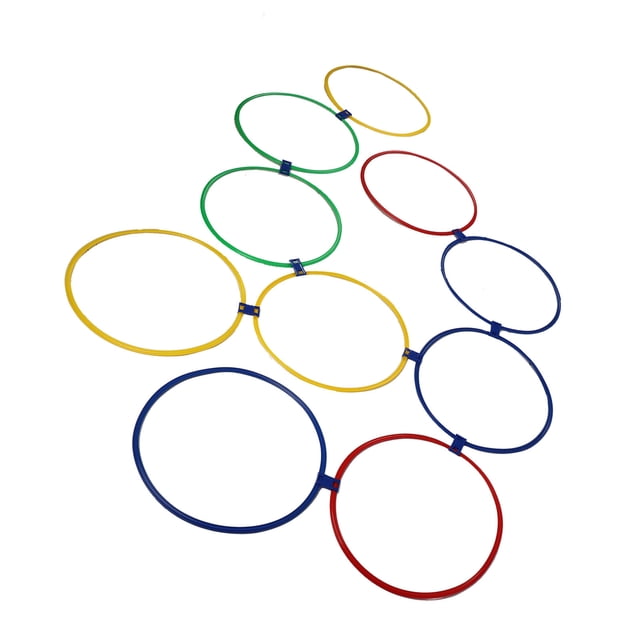 Hopscotch Ring Game, 10PCS Abrasion Resistant Plastic Portable Kids Exercise Hoop Easy to Assemble and Disassemble Exercise Hand Foot Coordination Fun Creative Play Set