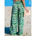 thumbnail image 3 of CUPSHE Women Pants Abstract Pritn Wide Leg Loose Fit Waist Tie Long Pant Casual Beach, 3 of 5