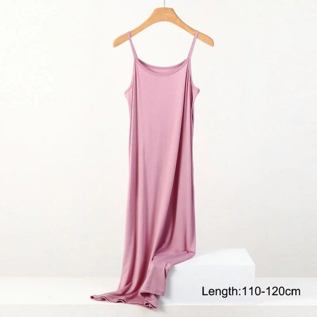 Combinaison Sans Couture en Soie Glacée pour Femmes Été Grande Taille Jupon Sans Manches Combinaison Intérieure Robes en Modal
